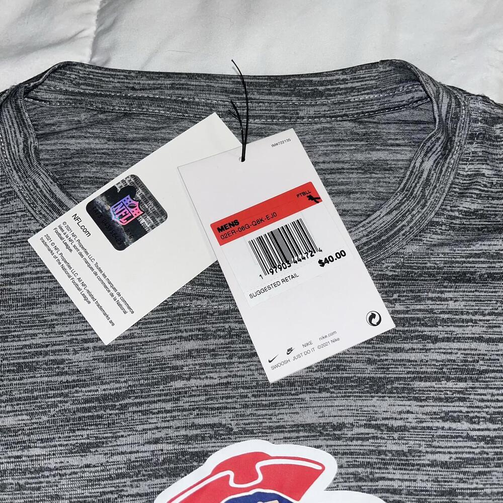 New Nike New England Patriots Throwback 1960s Heathered NFL T-Shirt Men’s Medium - Picture 8 of 9